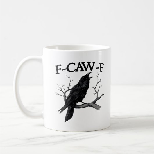F Caw F Vintage Grafik Klassiker Kaffeetasse (Links)