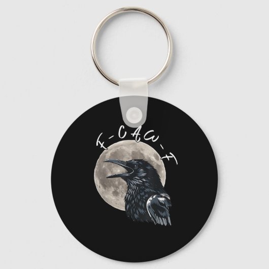 F-Caw-F Vogel Krähe Minimal Sauber Schlüsselanhänger (Vorderseite)