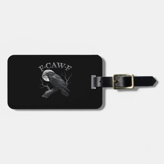 F-Caw-F Vogel Mond Gothic Klassisches Cool Design Gepäckanhänger (Vorderseite horizontal)