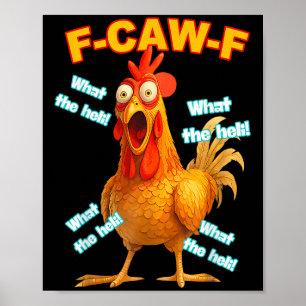F-caw-f Was Die Heli Huhn Lustiges Meme Vintage Poster