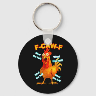 F-caw-f Was Die Heli Huhn Lustiges Meme Vintage  Schlüsselanhänger