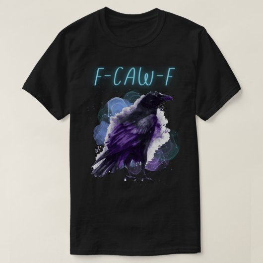 F-CAW-F Wasserfarbraven - Lila und blau T-Shirt (Design vorne)