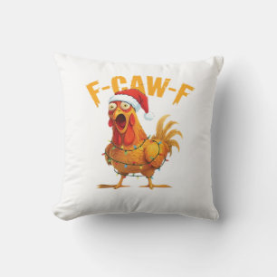 F-Caw-F Weihnachten Lustiges Huhn Weihnachten Wese Kissen
