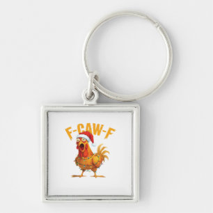 F-Caw-F Weihnachten Lustiges Huhn Weihnachten Wese Schlüsselanhänger