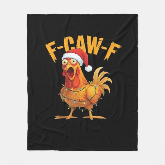 F-Caw-F Weihnachtsessenziell für Hühner Fleecedecke (Vorderseite)