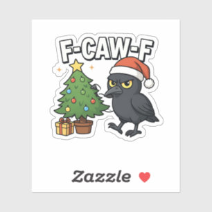 F-caw-f Weihnachtsrabe Krähe Xmas Baum Meme Aufkleber