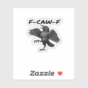 F Caw F Wesentlicher Vintage-Grafik-Look Aufkleber