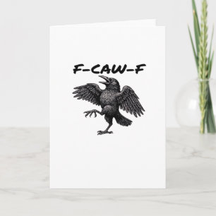 F Caw F Wesentlicher Vintage-Grafik-Look Karte