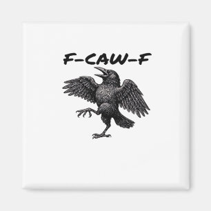 F Caw F Wesentlicher Vintage-Grafik-Look Magnet