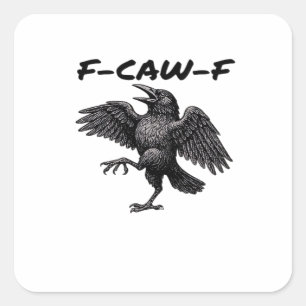 F Caw F Wesentlicher Vintage-Grafik-Look Quadratischer Aufkleber
