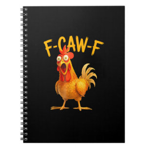 F-Caw-F Wortwitz Huhn Hahn Krähen Grunge Notizblock