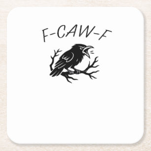 F-Caw-F Wütende Krähe Rabe Lustiger Gothic Humor V Rechteckiger Pappuntersetzer