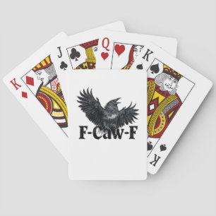 F-Caw-F Wütender Raben Kunst Druck Gothic Krähe Il Spielkarten