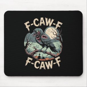 F-caw-f Zombie Crow Halloween Black Crow Vintag H Mousepad