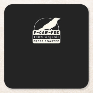 F-Caw-Fee Organic Style Klassiker Rechteckiger Pappuntersetzer