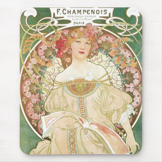 F Champenios durch Alphonse Mucha Mousepad (Vorne)