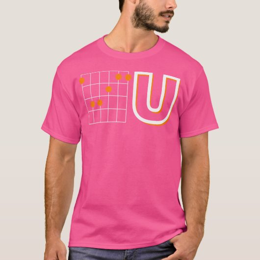 F Chord U - Funny Guitar Player T-Shirt (Vorderseite)