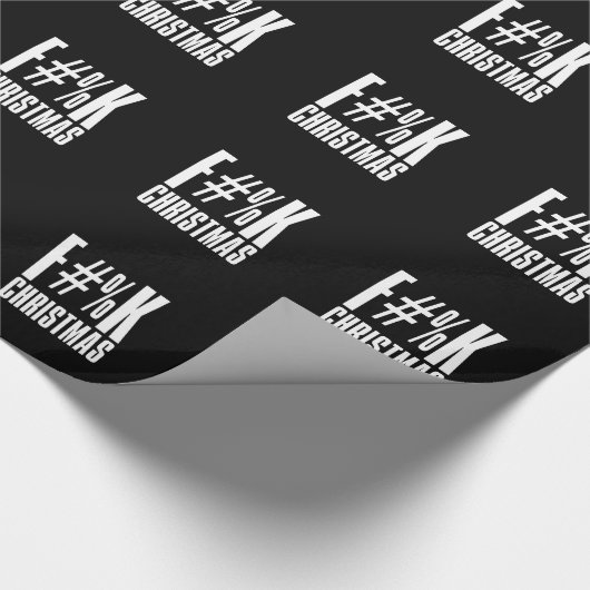 F Christmas Black Wrapping Paper Geschenkpapier (Ecke)