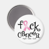 F*CK Brustkrebs (rosa Schleimhaut) Magnet (Vorderseite/Rückseite)