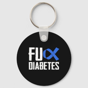 F_ck Diabetes Blue Ribbon Symbolunterstützung Schlüsselanhänger