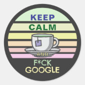 F*CK GOOGLE RUNDER AUFKLEBER (Vorderseite)