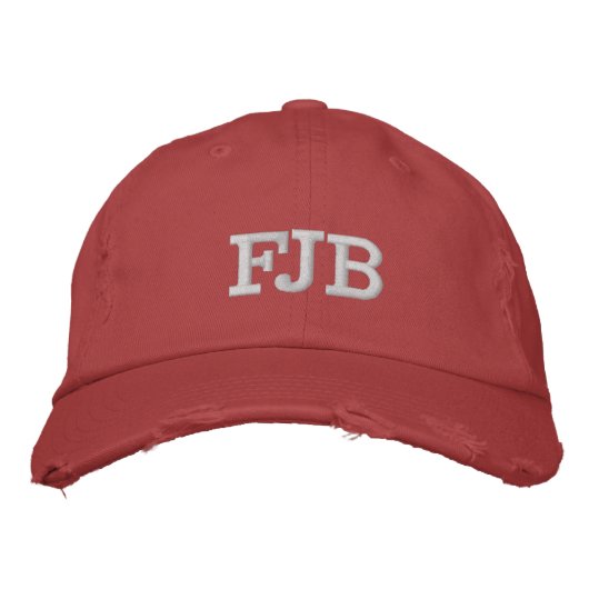 F*ck Joe Biden "FJB" Maga Red beunruhigt Hat Bestickte Baseballkappe (Vorderseite)