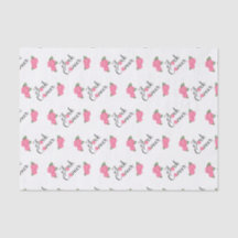 F*ck Krebs-Skript mit rosa Rosen-Seidenpapier