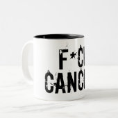 F*ck-Krebs-Tasse Zweifarbige Tasse (Vorderseite Links)