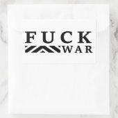 F@ck Krieg Rechteckiger Aufkleber (Tasche)