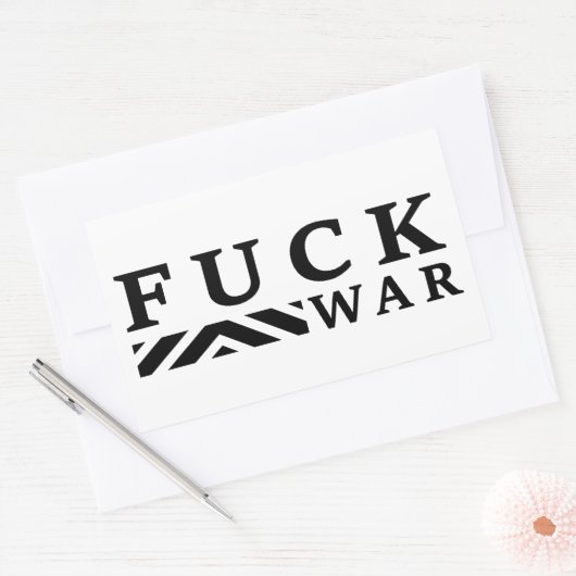F@ck Krieg Rechteckiger Aufkleber (Umschlag)