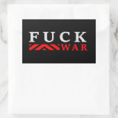F@ck Krieg Rechteckiger Aufkleber (Tasche)