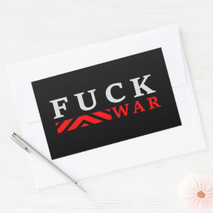 F@ck Krieg Rechteckiger Aufkleber