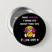 F#CK OFF.. Brustkrebs Button (Vorne & Hinten)