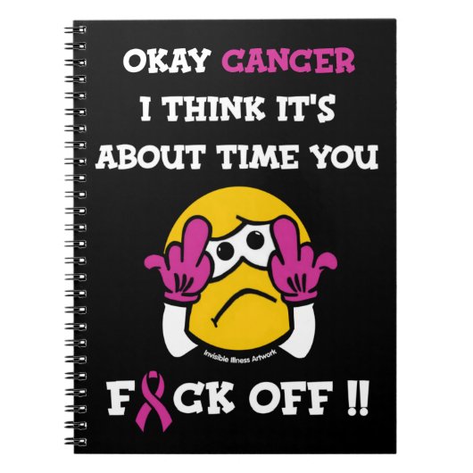 F#CK OFF.. Brustkrebs Notizblock (Vorderseite)