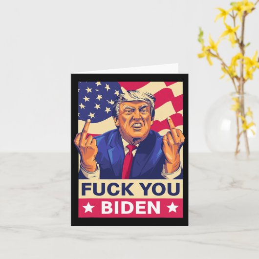 F%ck You Biden Funny Trump Karte (Gelbe Blume)