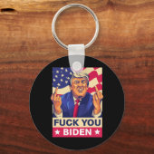 F%ck You Biden Funny Trump Schlüsselanhänger (Vorderseite)
