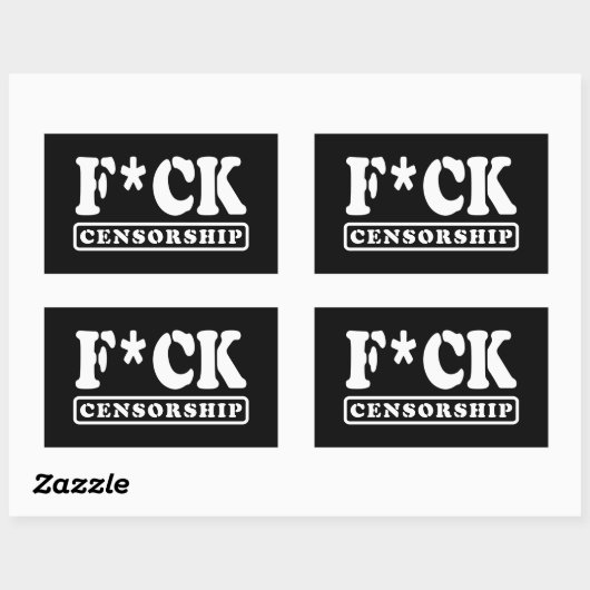 F*CK-ZENSORING RECHTECKIGER AUFKLEBER (Blatt)