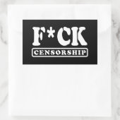 F*CK-ZENSORING RECHTECKIGER AUFKLEBER (Tasche)