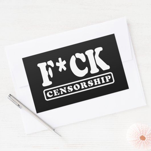 F*CK-ZENSORING RECHTECKIGER AUFKLEBER (Umschlag)