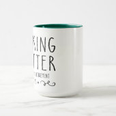 F*cking Frage I Gemein glückliche Altersversorgung Tasse (Zentrum)