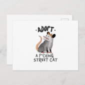 F*CKING STREET CAT adoptiert Postkarte (Vorne/Hinten)
