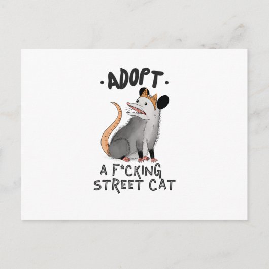 F*CKING STREET CAT adoptiert Postkarte (Vorderseite)