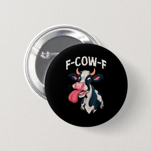 F-cow-f Funny Meme Fcowf Cow Men Women  Button (Vorne & Hinten)