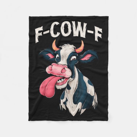 F-cow-f Funny Meme Fcowf Cow Men Women  Fleecedecke (Vorderseite)
