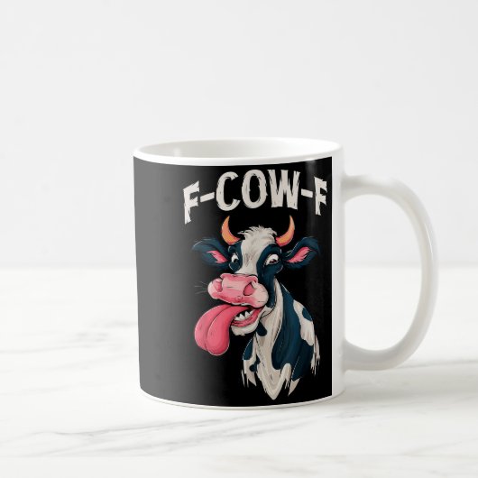 F-cow-f Funny Meme Fcowf Cow Men Women Kaffeetasse (Rechts)