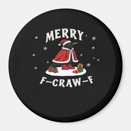 F-Craw-F Crow Christmas F-Caw-F Raven Christmas Cl Magnet (Vorne)