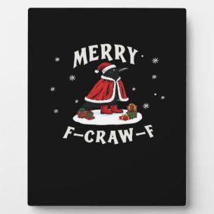 F-Craw-F Krähe Weihnachten F-Caw-F Rabe Weihnachte Fotoplatte