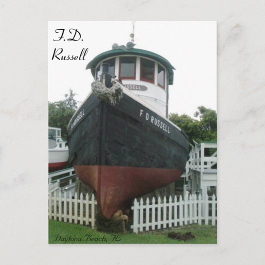 F.D. Russell Tug Boot # 1 Postkarte (Vorderseite)