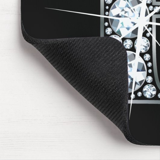 "F" Diamond Bling Mousepad (Ecke)