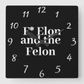F* Elon Wall Clock Quadratische Wanduhr (Vorderseite)